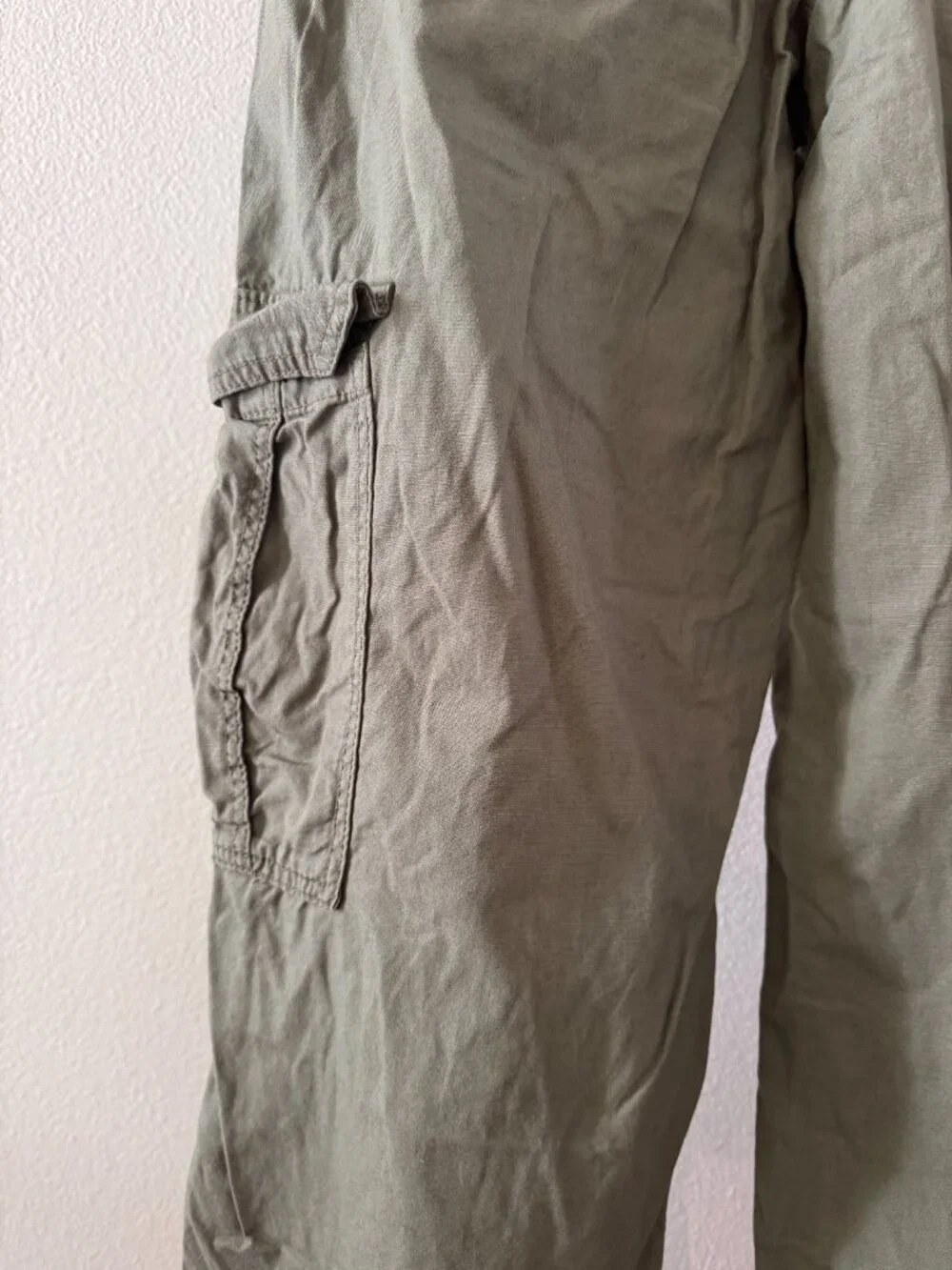Kids Khaki Green Wide Leg Cargo Pants Youth 18 Petite